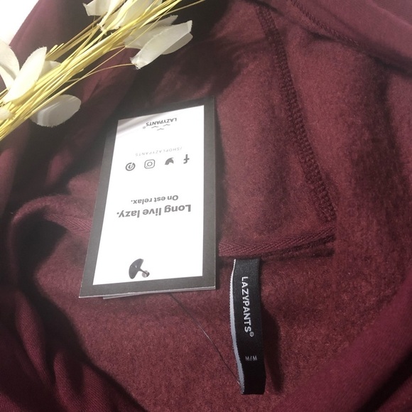 LAZYPANTS The Cooper Hoodie in Wine - Picture 4 of 8
